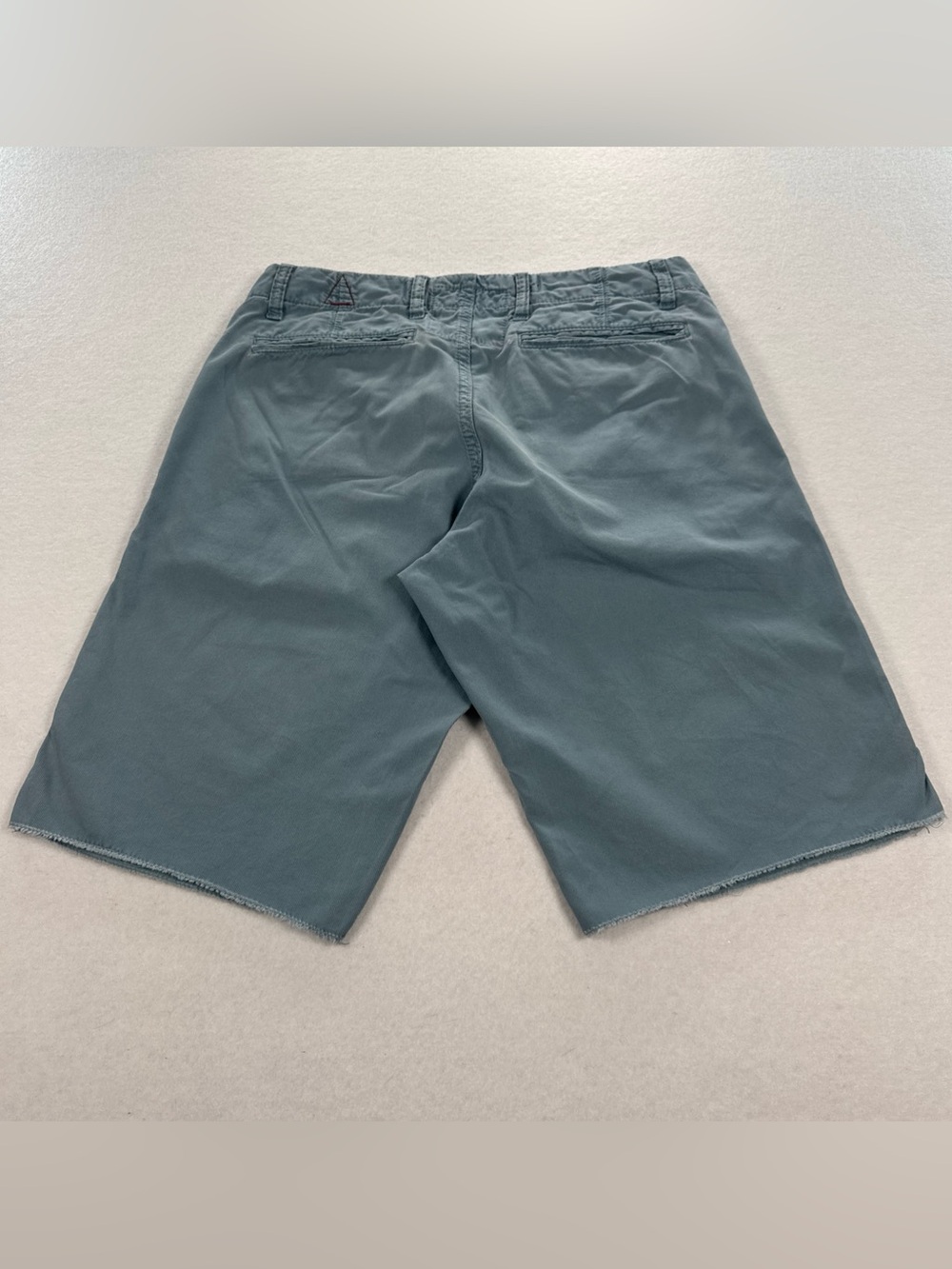 Paperbacks Flat Front Casual Shorts Size 29 Chino Surf Cali Long Raw Hem Bermuda - Picture 2 of 12